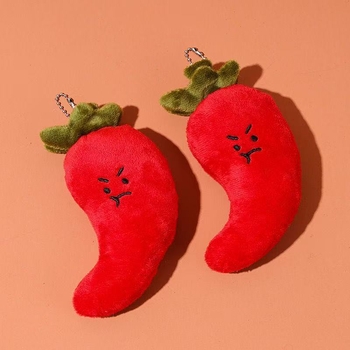 Plišani privjesak za ključeve s motivom povrća – paprika lutka