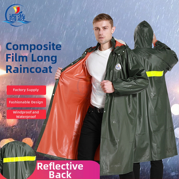 Rain Tour reflexný PVC plášť do dažďa pre dospelých, dlhý, v jednom kuse