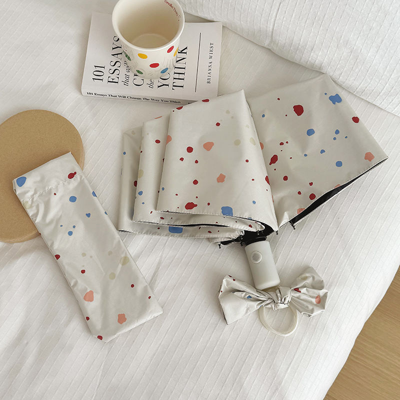 Cream Splash Ink ženski kišobran, otporan na vjetar, automatski kišobran za kišu ili sunce, UV zaštita, sklopivi