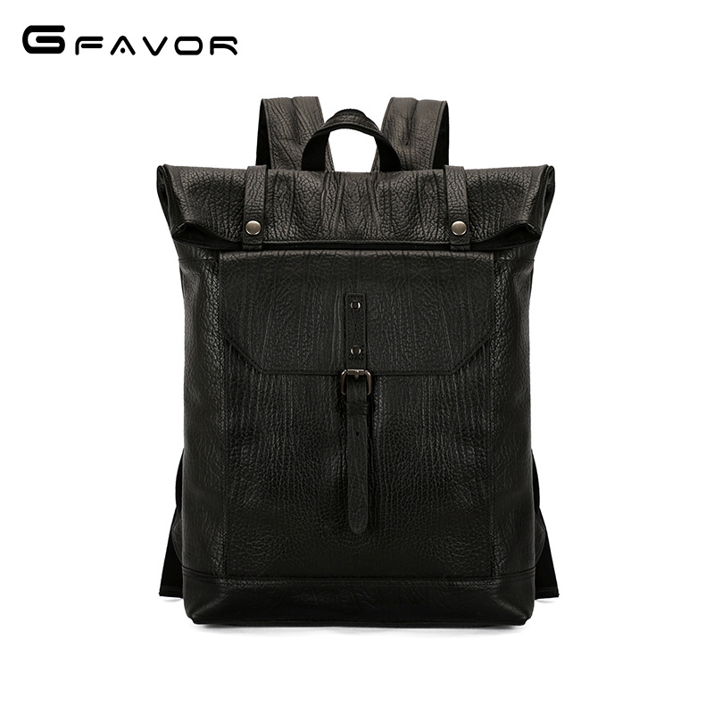 Source Ruksak od prave kože, kože prvog sloja goveda, unisex poslovni ruksak za 15,6-inčni laptop, velika kapaciteta 20–35 L