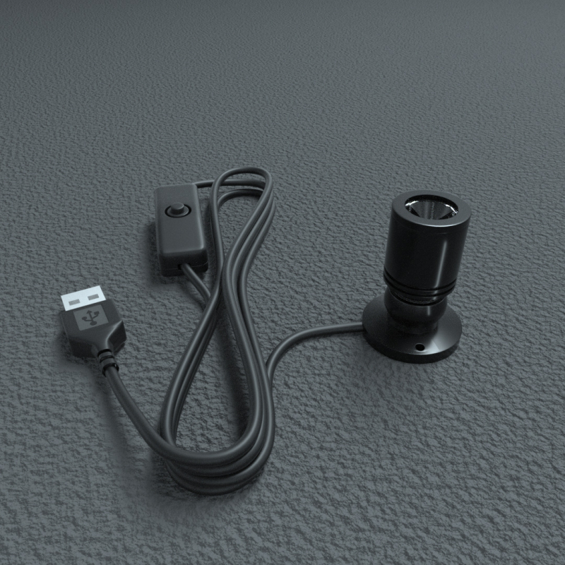 USB niskonaponski LED mini spot za akvarij, plošno ugradbeni, aluminijsko kućište, 5V, 1W/3W