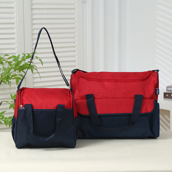 Set torbi za mamu s dizajnom boja blokova, crossbody i ručno nošenje, velika kapaciteta za putovanje s bebom