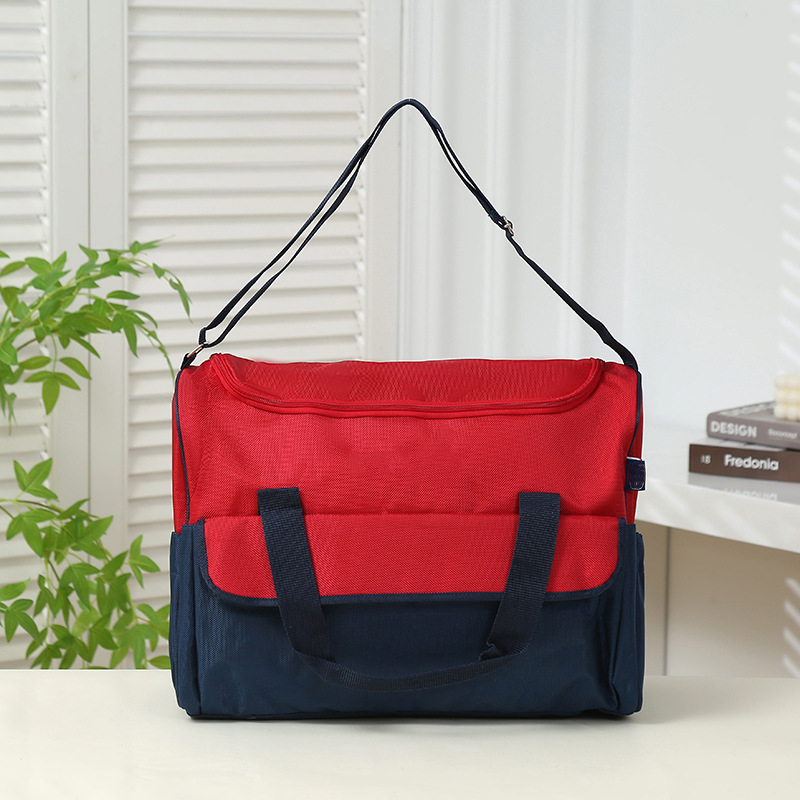 Set torbi za mamu s dizajnom boja blokova, crossbody i ručno nošenje, velika kapaciteta za putovanje s bebom