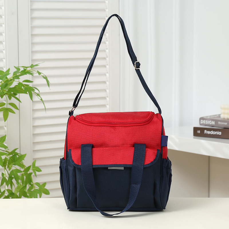 Set torbi za mamu s dizajnom boja blokova, crossbody i ručno nošenje, velika kapaciteta za putovanje s bebom