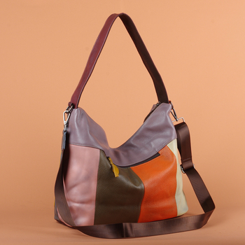 Ženska torba od prave kože, prvi sloj teleće kože, šavovi u bojama, ručna izrada, crossbody torba preko ramena, retro stil Europa-Amerika