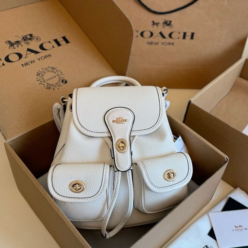Ko Hadley Koža bivola s lychee uzorkom, preklopni kapak, torba za rame, crossbody i ruksak