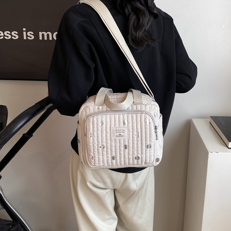 Jednostavna i elegantna torba za mame, može se nositi na rame ili crossbody, višenamjenska torba za mame s pretincem za vlažne maramice