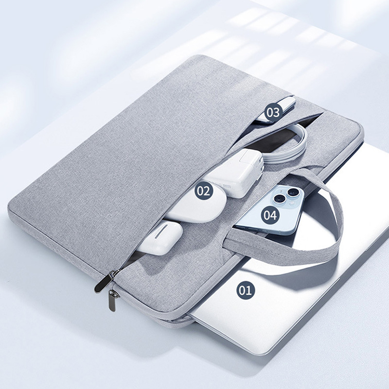 Nothing Geantă de afaceri ușoară pentru laptop și tabletă, geantă de umăr multifuncțională, interior căptușit, gri