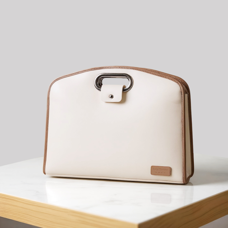 Geantă pentru laptop de 16 inch, stil minimalist, servietă de afaceri premium, unisex, portabilă, din piele sintetică PU, culoare uni
