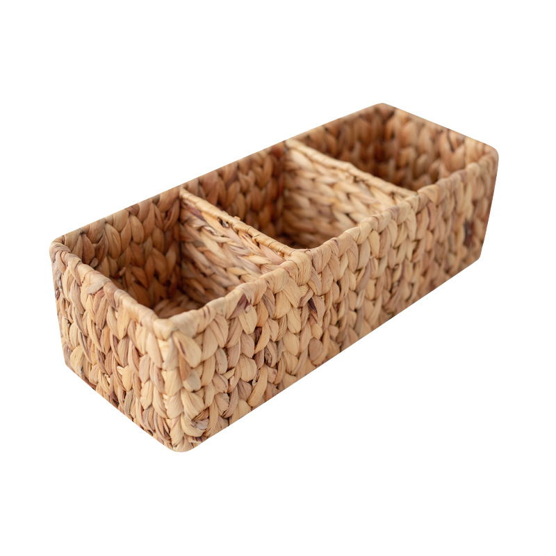 Pleteni koš za pohranu s tri odjeljka