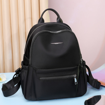 2023 lagani ženski ruksak od Oxford materije, casual gradski stil, jednobojna boja, PU povlak, kapacitet do 20 L, pogodan za 11-inčni laptop