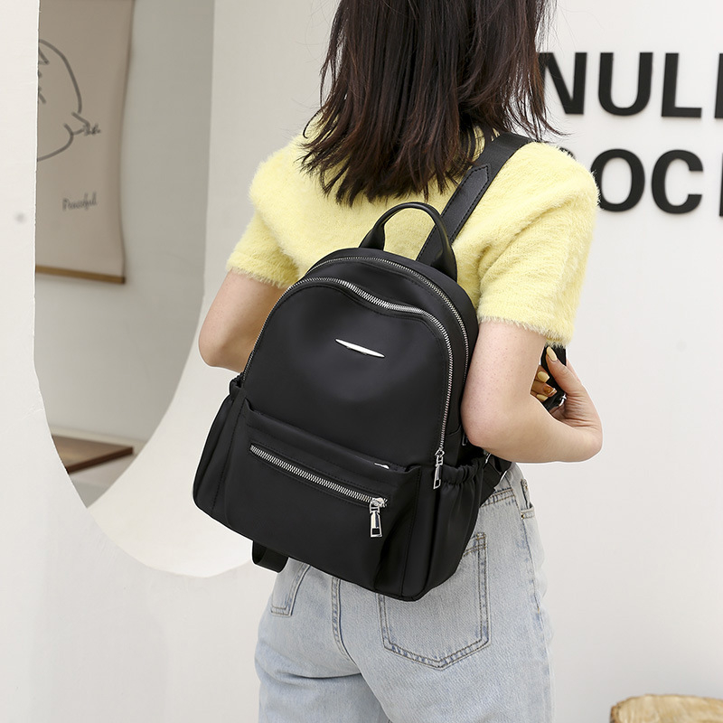 2023 lagani ženski ruksak od Oxford materije, casual gradski stil, jednobojna boja, PU povlak, kapacitet do 20 L, pogodan za 11-inčni laptop