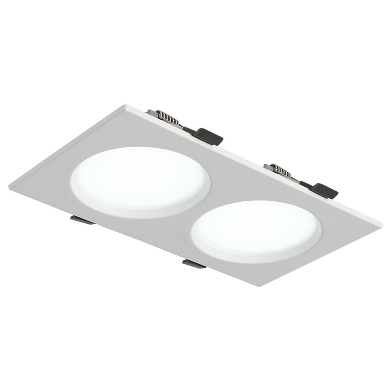 Kvadratno LED downlight s rešetkastom mrežom, dvostruko usmjereni spot za dnevni boravak i hodnik, ugrađeno u strop