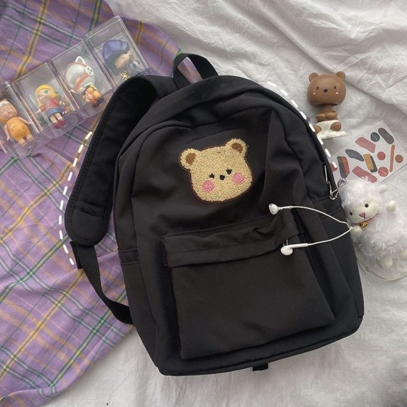 Korejski nadahnuti slatki crtani medo ruksak, vintage stil, Harajuku djevojački školski ruksak, chic mekani ruksak