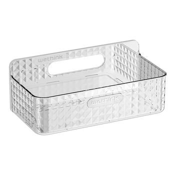 Raft de perete fără găuri pentru baie și bucătărie; cutie de depozitare cosmetice PET 2L, multifuncțional