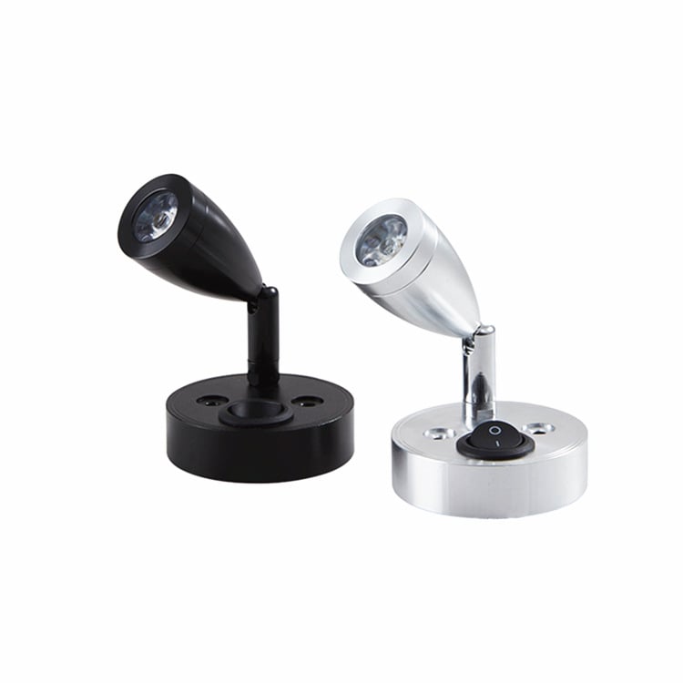 Lampă LED de lectură 12V pentru rulota (RV), proiector de noptieră 1W/3W, braț flexibil, montaj pe perete pentru iaht