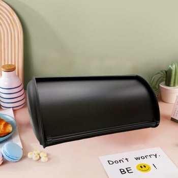 Cutie metalică pentru pâine, roz, formă de tobă, decor de bucătărie în stil retro franțuzesc