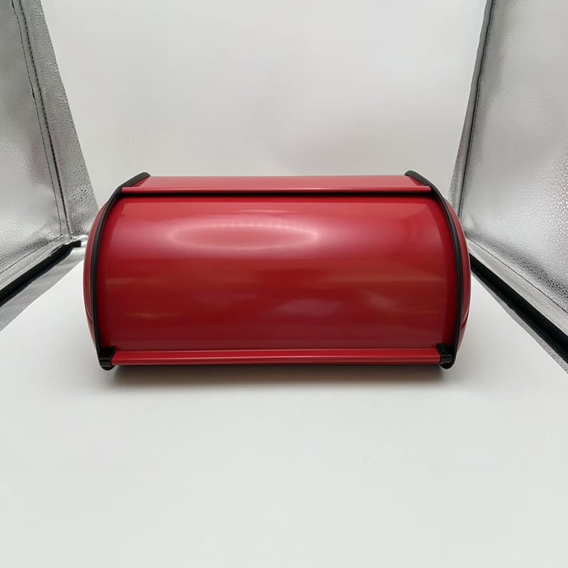 Cutie metalică pentru pâine, roz, formă de tobă, decor de bucătărie în stil retro franțuzesc