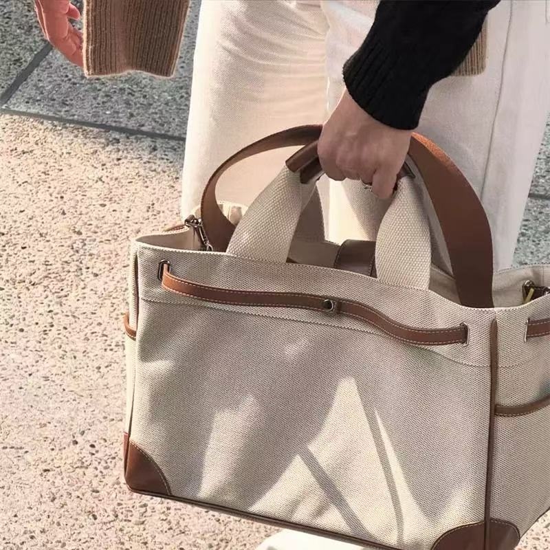 Korejski nadahnuta platnena torba za mamu za izlete, lagana crossbody torba s velikim kapacitetom i skladištenjem mlijeka