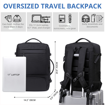 Z-MGKISS Batoh na laptop 16 palcov pre obchodné cestovanie, veľká kapacita, Oxford látka, USB port