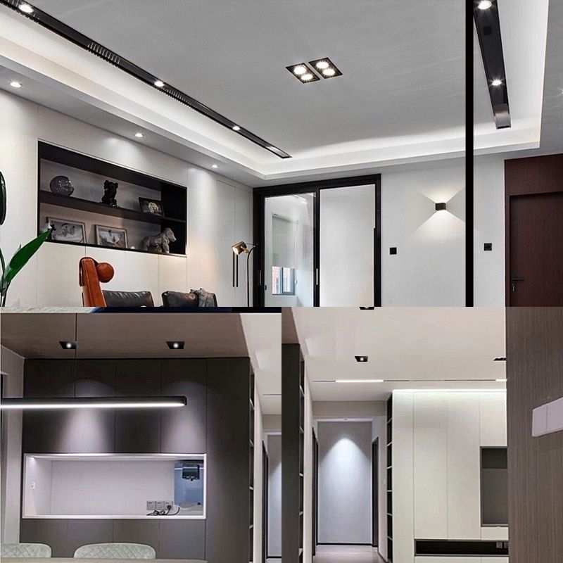 LED εντοιχιζόμενος downlight με μία, δύο ή τρεις κεφαλές, ορθογώνιο πλέγμα οροφής, προβολέας σαλονιού, νέο μοντέλο