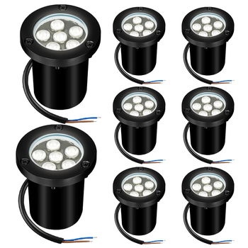 LED подземна светлина за открито, вградена, кръгла, за двор и ландшафт