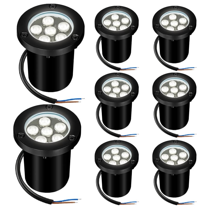LED подземна светлина за открито, вградена, кръгла, за двор и ландшафт