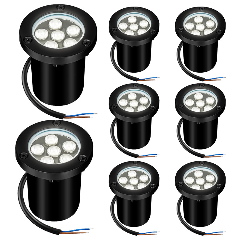 LED подземна светлина за открито, вградена, кръгла, за двор и ландшафт
