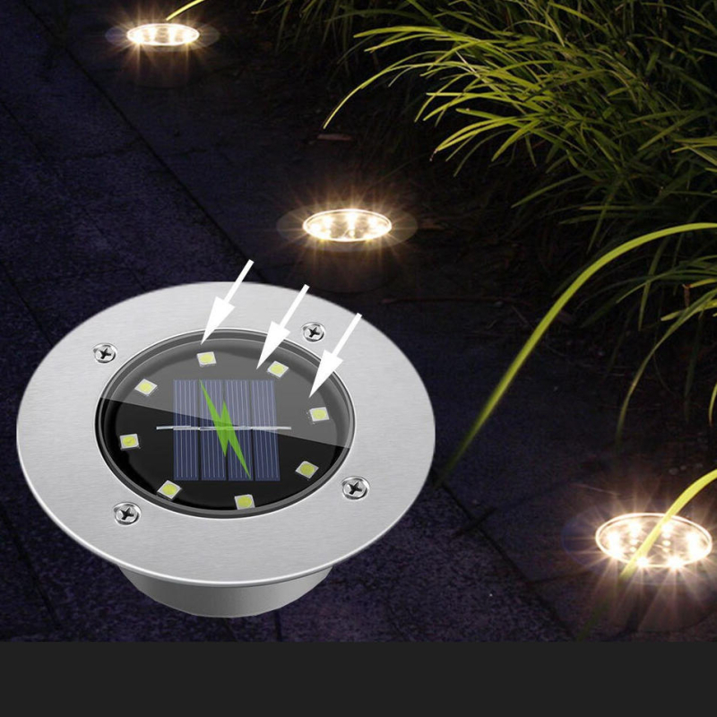 3-LED aluminijska lijevana solarna podzemna svjetiljka, četvrtastog oblika