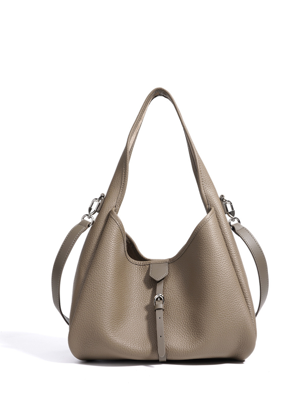 Prilagodljiva ženska kožna crossbody torba, dnevna i višenamjenska, nišni dizajn bucket torbe, minimalistički i elegantan izgled