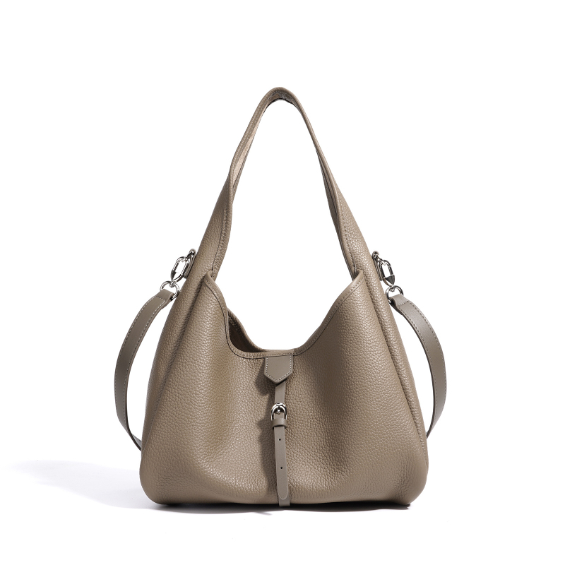Prilagodljiva ženska kožna crossbody torba, dnevna i višenamjenska, nišni dizajn bucket torbe, minimalistički i elegantan izgled