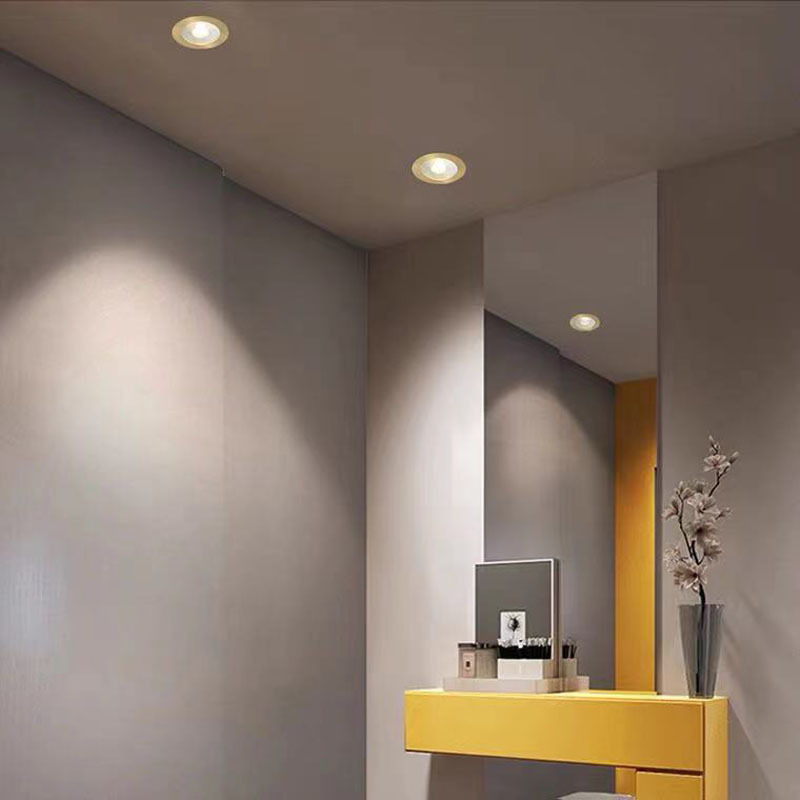Εντοιχισμένο LED downlight από πλήρως χαλκό, χωρίς κύριο φως, για οροφή σαλονιού και εισόδου, προβολέ LED, ενσωματωμένο φωτιστικό φόντου τοίχου, κρυφή εγκατάσταση