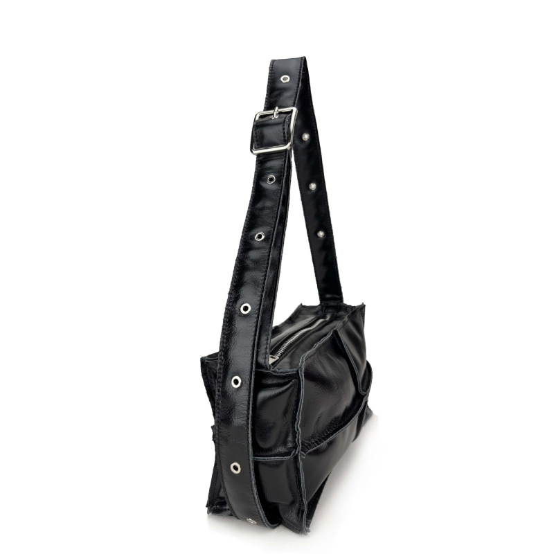 Nova torbica od prave kože s kariranim uzorkom, šavovi na četiri ugla, crossbody za svakodnevnu upotrebu