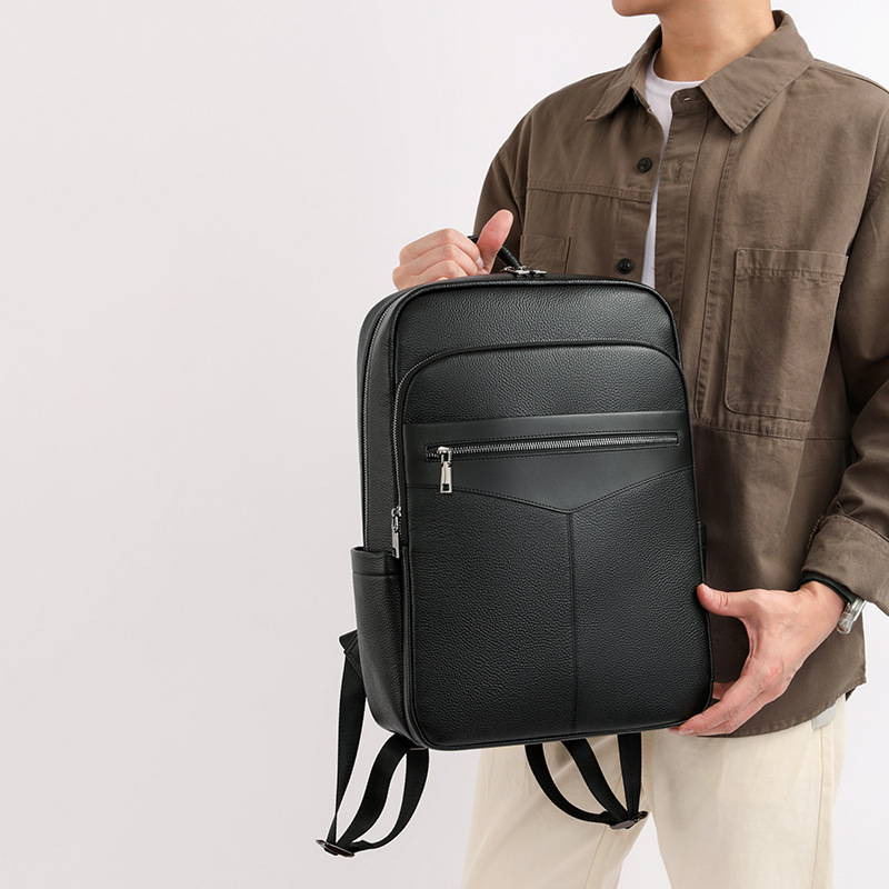 Muški ranac od prirodne kože, dnevni ranac za 15 inčni laptop, veliki kapacitet 20–35 L, za putovanja