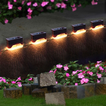 LED solarne vrtne svjetiljke za vanjske stepenice, ljepljivi montažni sustav, svjetla s senzorom za ogradu, vrtne lampe