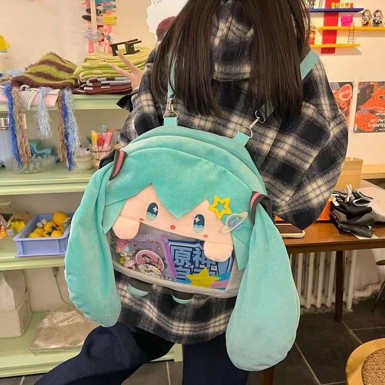 Ruksak Hatsune Miku u japanskom stilu, dizajn slatke crtane djevojke, ruksak preko ramena za učenike, inspiriran anime 2D stilom