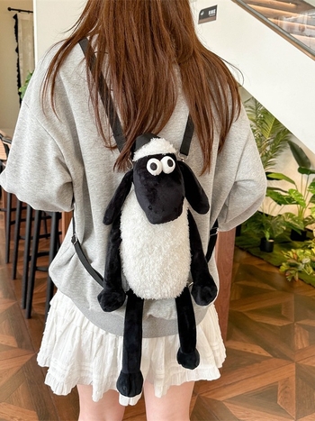 Mini ruksak od baršuna s Sean crtanim lutkom, lagan i svestran crossbody torba