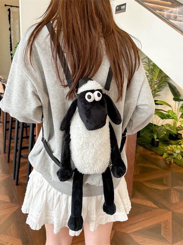 Mini ruksak od baršuna s Sean crtanim lutkom, lagan i svestran crossbody torba