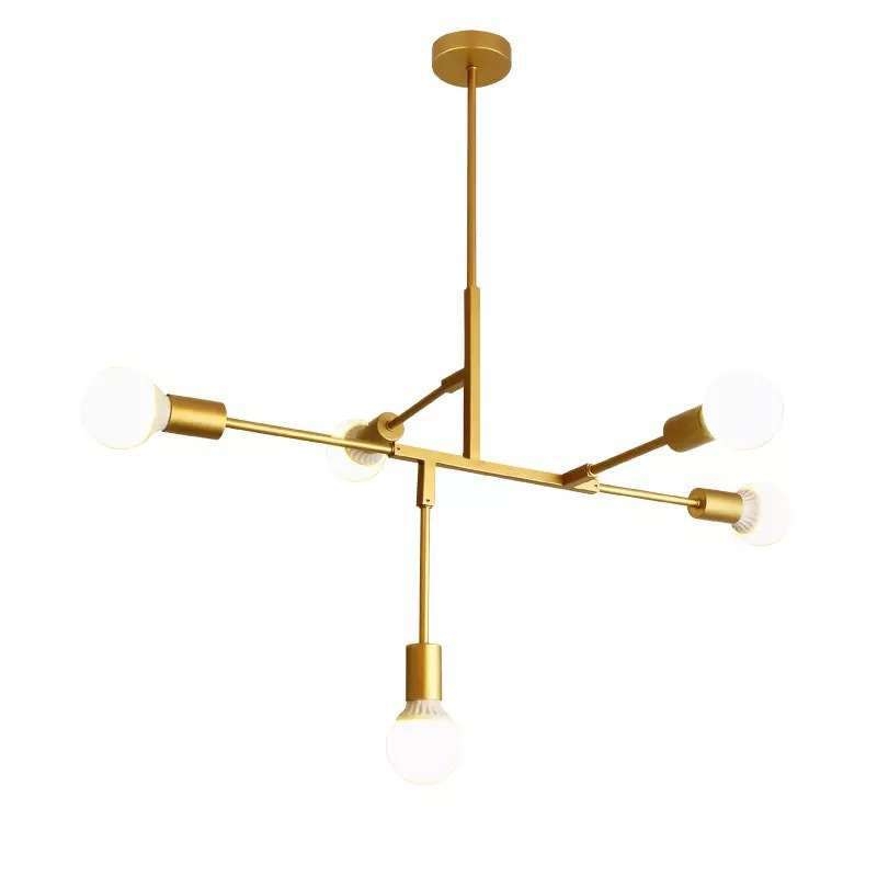 Nordický postmoderný minimalistický luster s ramenami – geometrické línie, do obývačky a jedálne