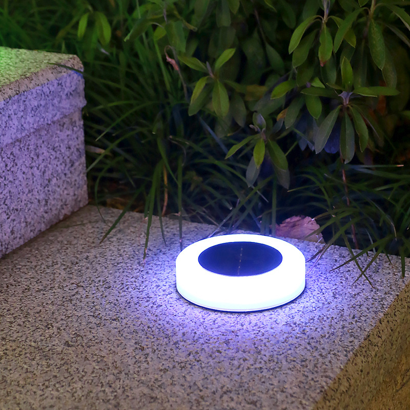 Lumină solară subterană pentru grădină, iluminare impermeabilă pentru alei, corp rotund mat pentru terasă