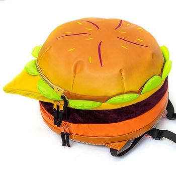 Ruksak s motivom cheeseburgera za učenike, velik kapacitet, sladak hamburger školska torba, dvostruke naramenice