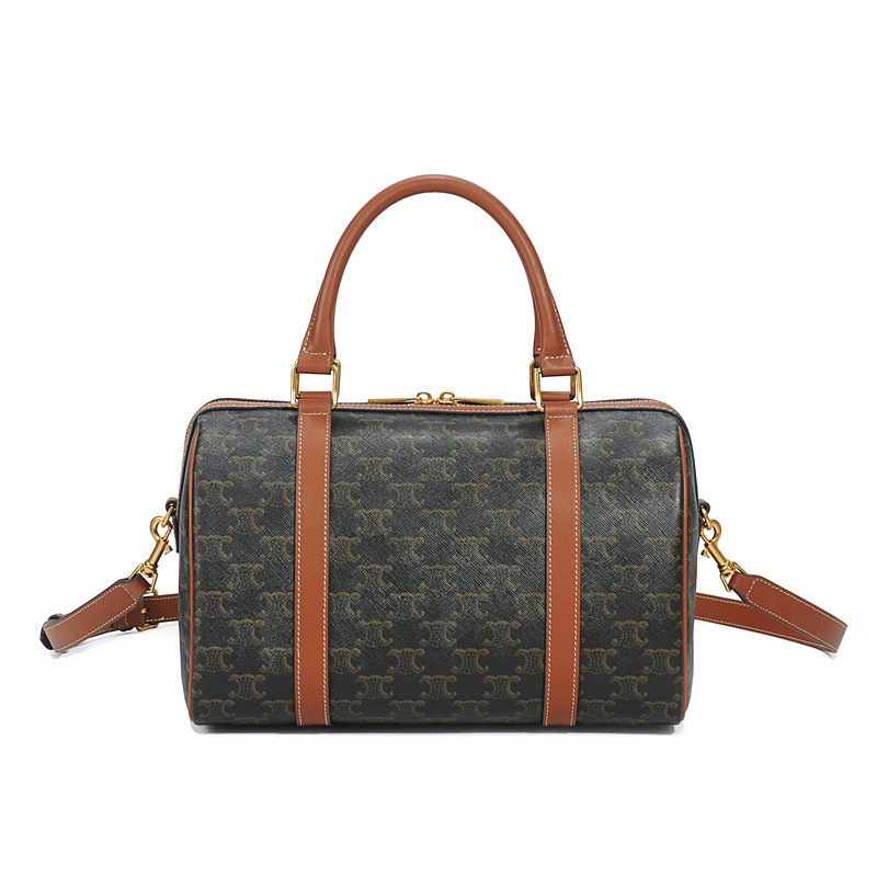 Ženska torba inspirirana Arc de Triomphe, monogramatski uzorak, mini jastučasta torba, klasična Boston torba, moderna crossbody torba
