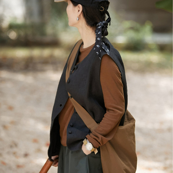 2023 nova crossbody torba s vintage-art stilom, tamnosmeđa boja