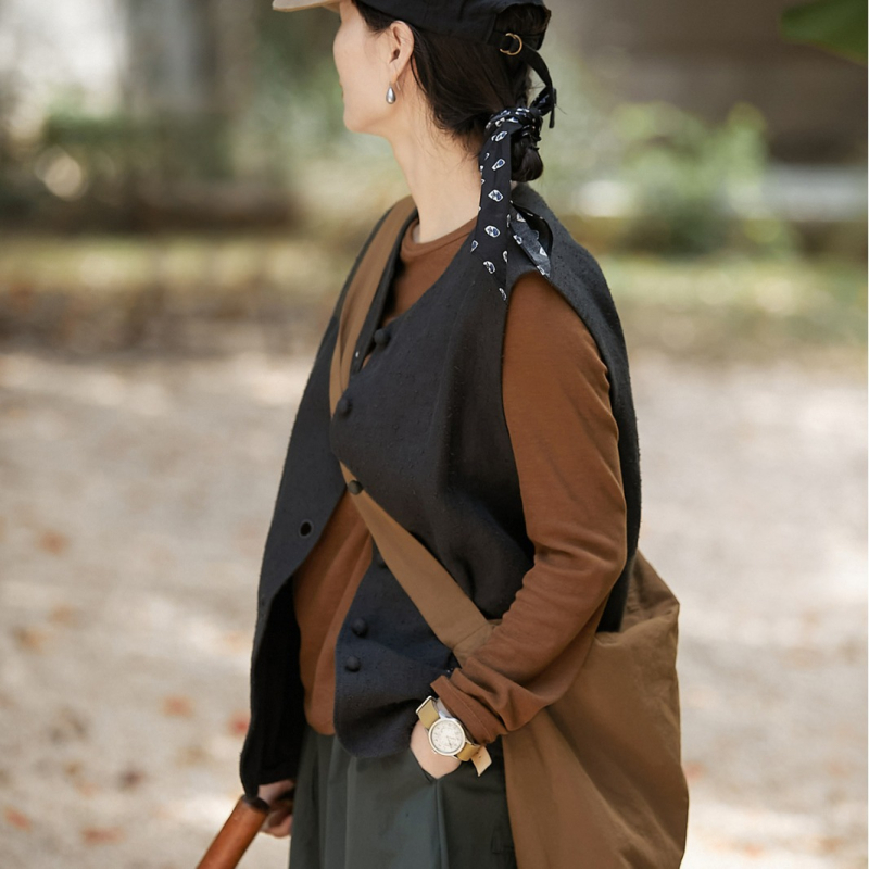 2023 nova crossbody torba s vintage-art stilom, tamnosmeđa boja