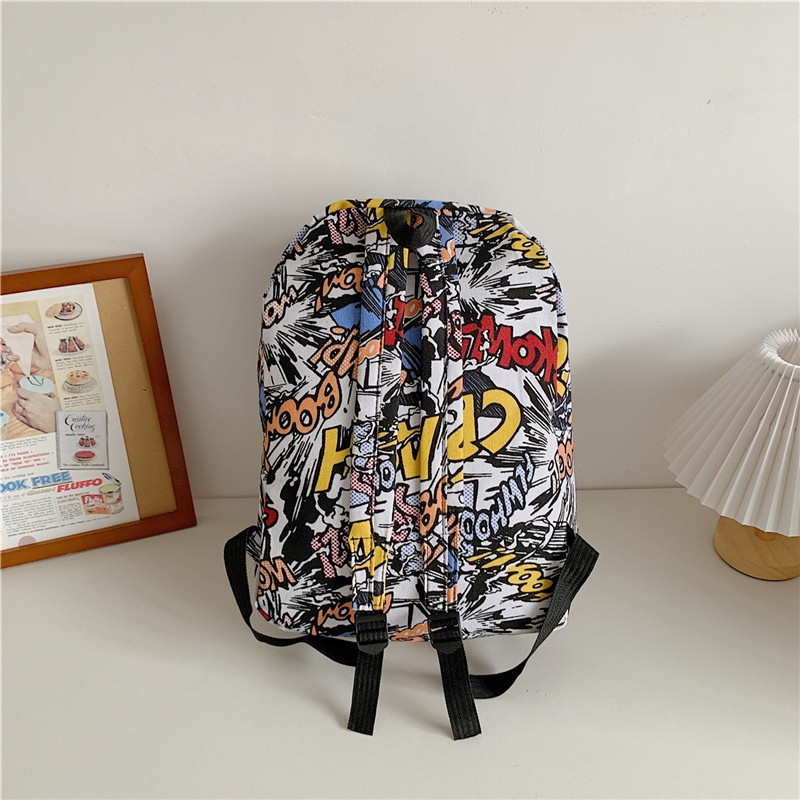 Graffiti ruksak za školu, unisex, moderan i svestran, velik kapacitet, školska torba