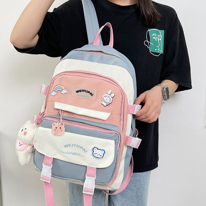 Harajuku stil ruksak s korejskim dizajnom, velik kapacitet, za srednjoškolce
