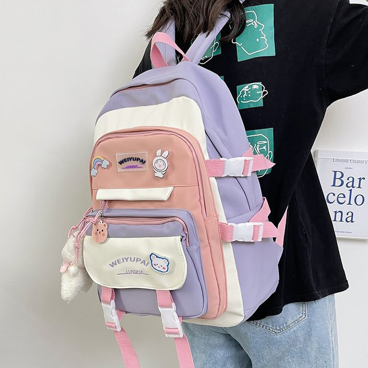 Harajuku stil ruksak s korejskim dizajnom, velik kapacitet, za srednjoškolce
