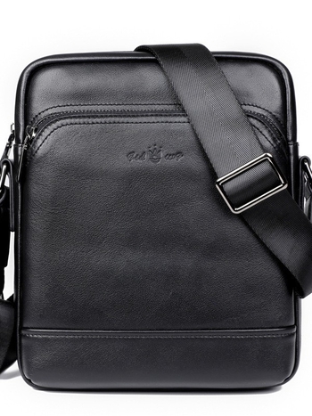 Muška torba preko ramena od kože prvog sloja – casual vertikalna crossbody torba, višefunkcionalna, za 8-inčni prijenosnik