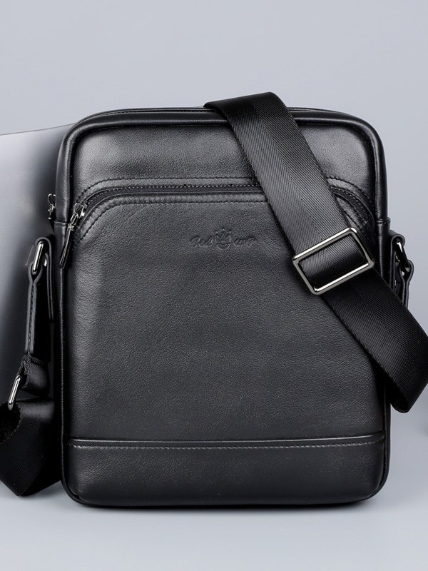 Muška torba preko ramena od kože prvog sloja – casual vertikalna crossbody torba, višefunkcionalna, za 8-inčni prijenosnik
