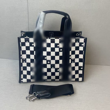 Velika unisex tote torba s više pretinaca, šahovnica uzorak, crossbody i nošenje preko ramena